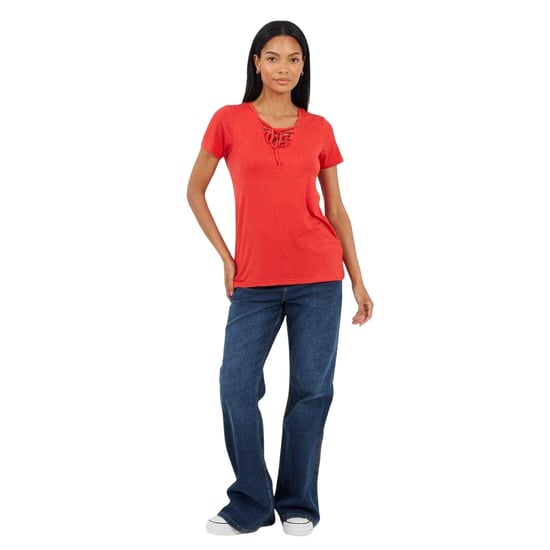 Brave Soul - T-Shirt für Damen, Zum Schnüren (Rot) - Image 4