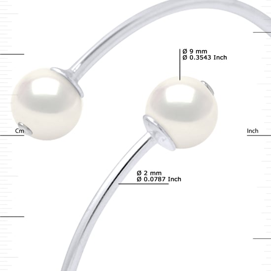 DIADEMA - Armband - Du & Ich - Silber - Echte Süßwasserperlen - Weiß - Image 3