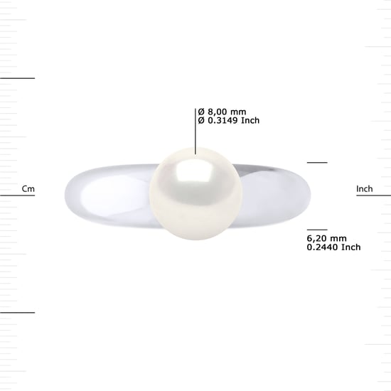 DIADEMA - Ring Echte Süßwasserperlen - Weiß - Image 3