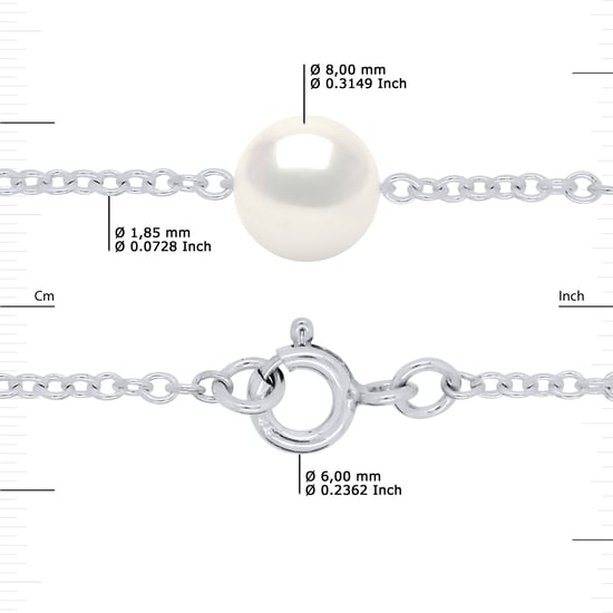DIADEMA - Armband - Silber und echte Süßwasserperlen - Weiß - Image 3