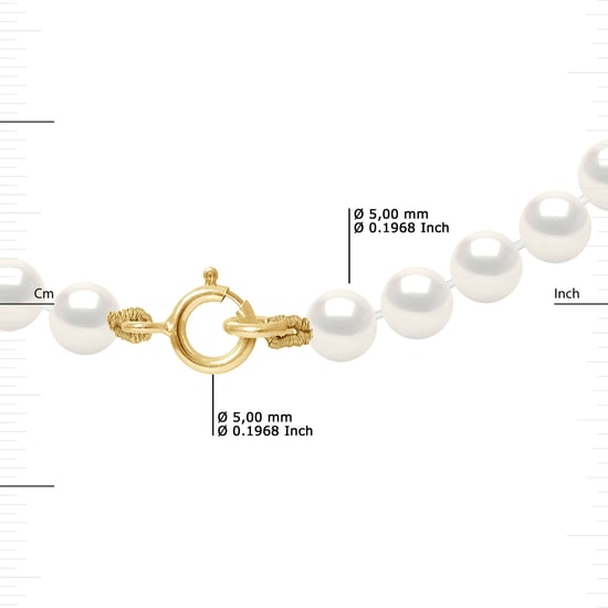 DIADEMA - Armband - Echte Süßwasserperlen - Weiß - Gelbgold - Image 3