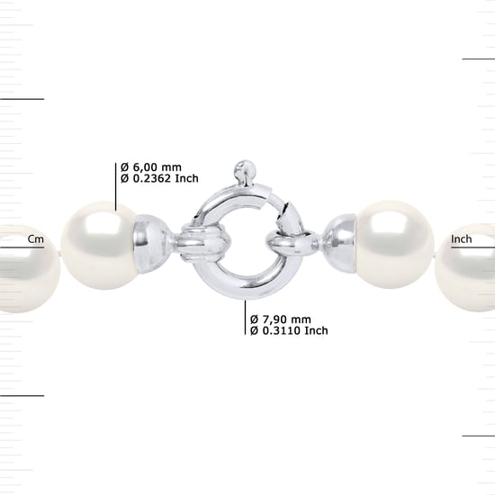 DIADEMA - Halskette - Prinzessin - Echte Süßwasserperlen - Weißgold - Image 3