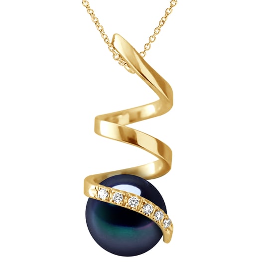 DIADEMA - Anhänger - Gelbgold und echte Süßwasserperlen - Schwarz - Image 1