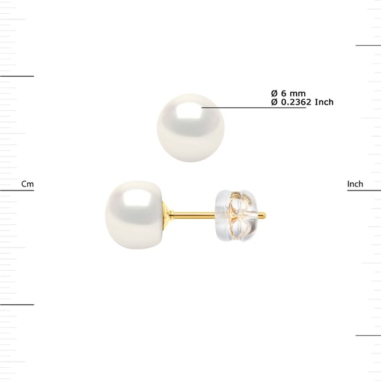 DIADEMA - Ohrringe - Echte Süßwasserperlen - Gelbgold - Image 3