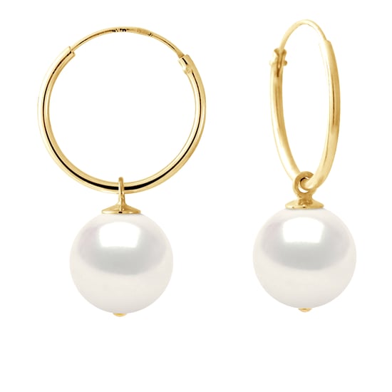 DIADEMA - Ohrringe - Gelbgold und echte Süßwasserperlen - Image 1