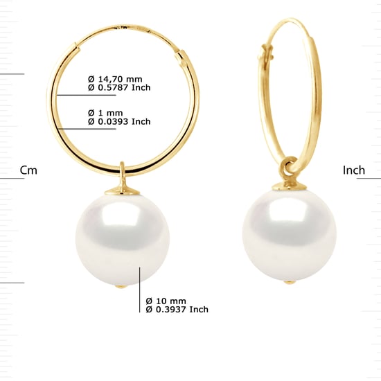 DIADEMA - Ohrringe - Gelbgold und echte Süßwasserperlen - Image 3