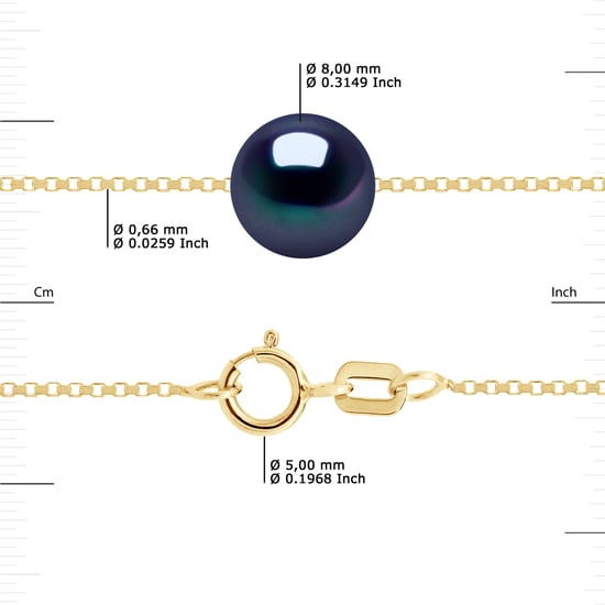DIADEMA - Armband - Echte Süßwasserperlen - Schwarz - Gelbgold - Image 3