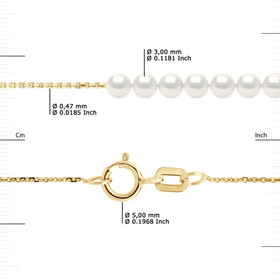 DIADEMA - Armband - 7 echte Süßwasserperlen - Kabelkette in Gelbgold - Image 3