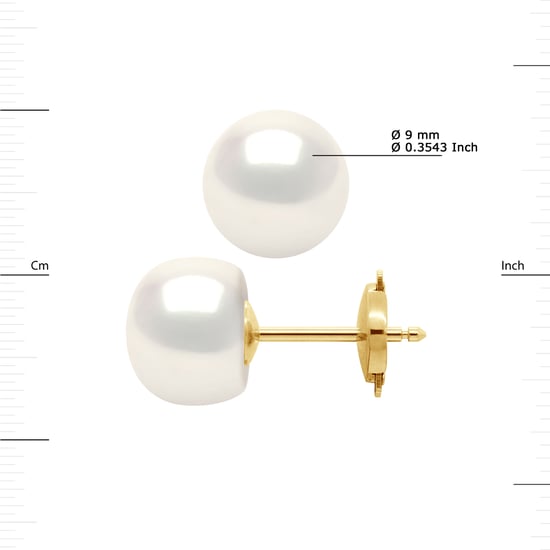 DIADEMA - Ohrringe - Gelbgold und echte Süßwasserperlen - Image 3
