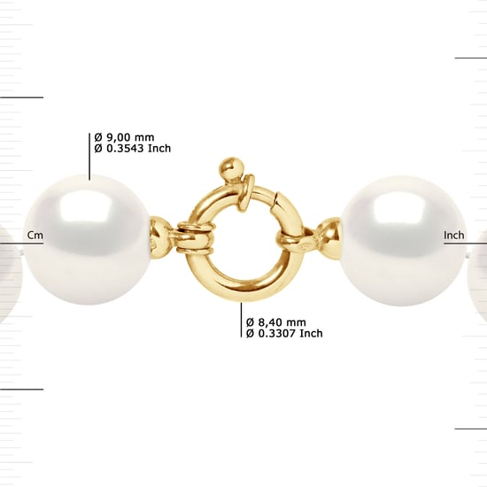 DIADEMA - Halskette - Echte Süßwasserperlen - Gelbgold - Image 3