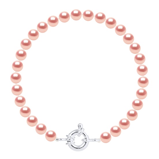 DIADEMA - Armband - Echte Süßwasserperlen - Rosa - Silber - Image 1