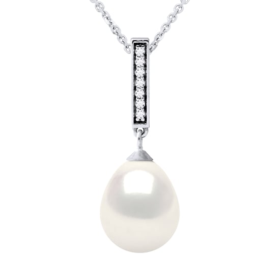 BARETTE Halskette Süßwasserperlen-Schmuck 9-10mm Weiß 925 - Image 1