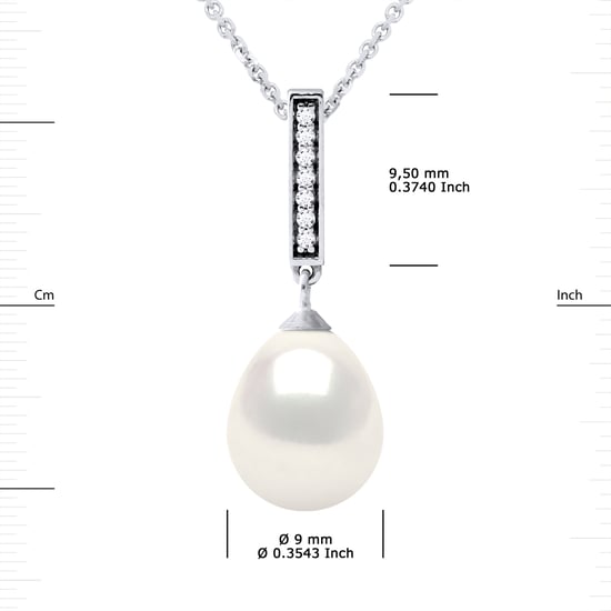BARETTE Halskette Süßwasserperlen-Schmuck 9-10mm Weiß 925 - Image 3