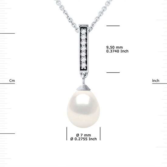 DIADEMA - Halskette - Echte Süßwasserperlen - Silber - Image 3