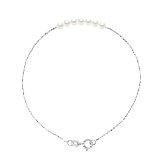 DIADEMA - Armband - 7 echte Süßwasserperlen - Kabelkette in Weißgold - Image 1