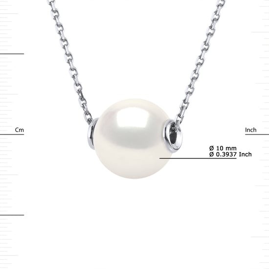 DIADEMA - Halskette - Silber und echte Süßwasserperlen - Weiß - Image 3