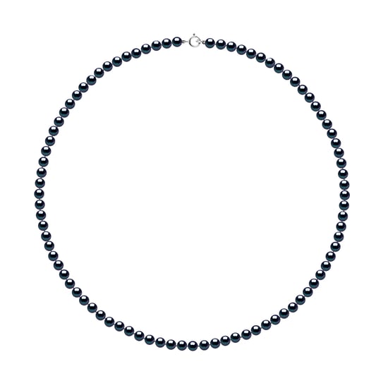 DIADEMA - Halskette - Echte Süßwasserperlen - Schwarz - Weißgold - Image 1
