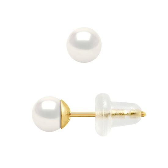 DIADEMA - Ohrringe - Gelbgold und echte Süßwasserperlen - Image 1