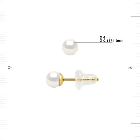 DIADEMA - Ohrringe - Gelbgold und echte Süßwasserperlen - Image 3