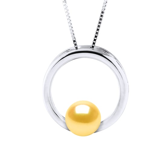 CIRCLE Halskette Süßwasserperle rund 8-9 mm Gold 925 - Image 1