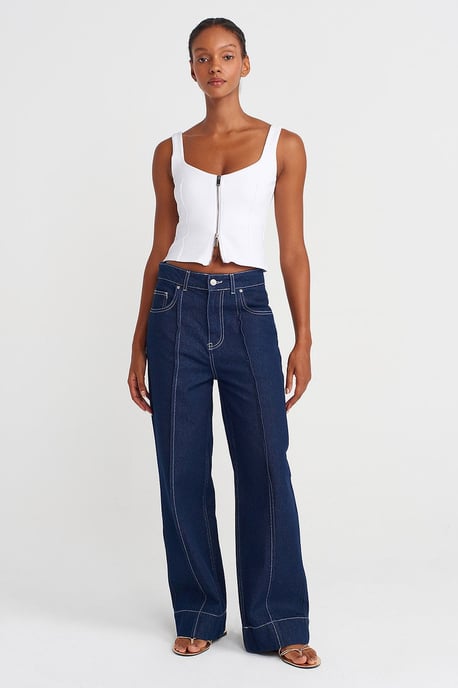 Ärmelloses Quadrat-Ausschnitt Cropped Top - Image 4