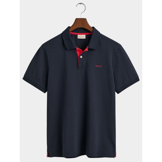 Gant Regular Fit Contrast Pique Rugger Polo Blau - Image 4