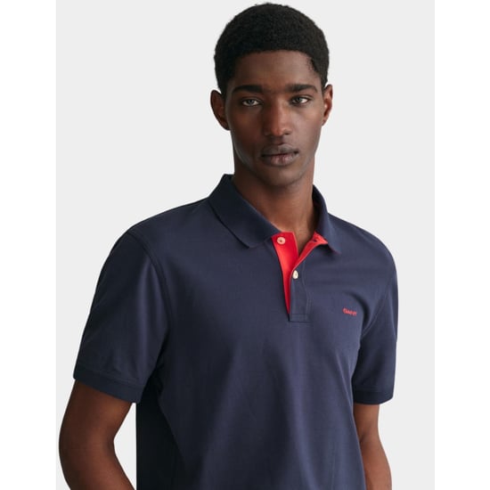 Gant Regular Fit Contrast Pique Rugger Polo Blau - Image 5