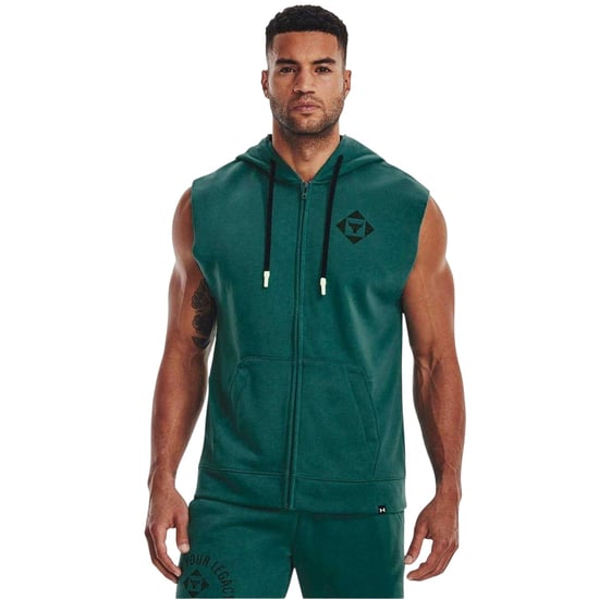 Under Armour - "Project Rock" Kapuzenpullover für Herren, mit Kapuze, Ärmellos (Grün) - Image 1