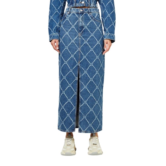 Hugo - Langer Rock für Damen, Denim, Schmal (Blau) - Image 4