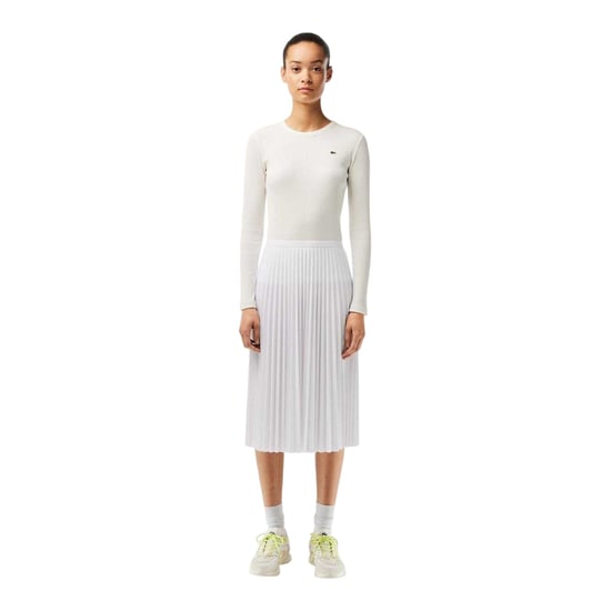Lacoste - Midirock für Damen, Gummizug in der Taille (Weiß) - Image 1