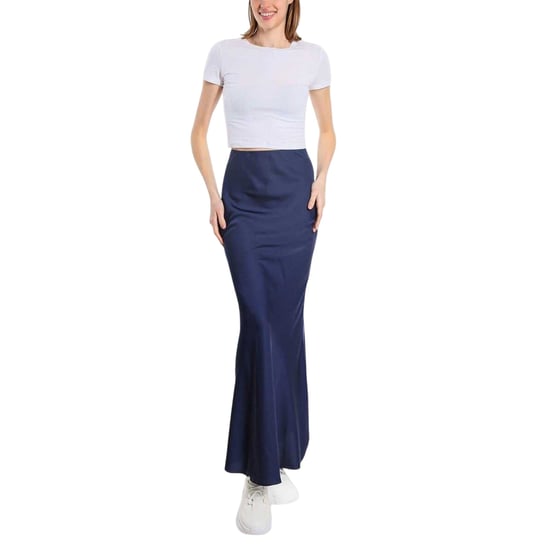 Be You - Midirock für Damen, Satin (Marine) - Image 3