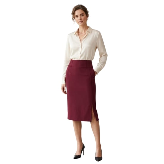 Boss - "Vizena" Bleistiftrock für Damen (Dunkelrot) - Image 1