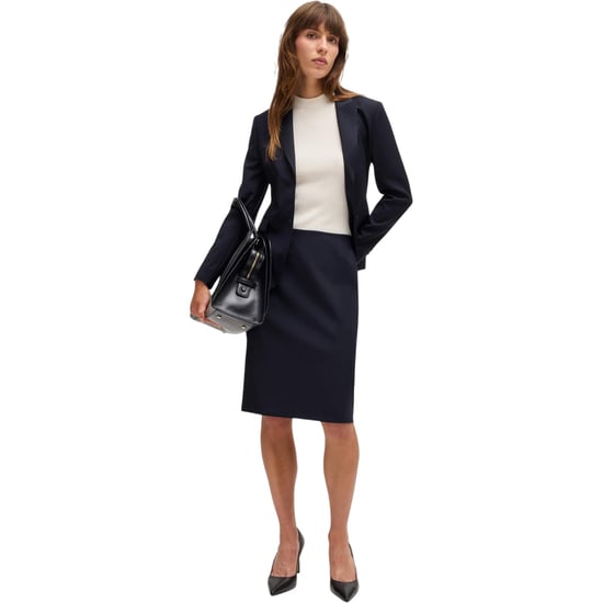 Boss - "Vileah" Bleistiftrock für Damen, Schurwolle (Dunkelblau) - Image 1