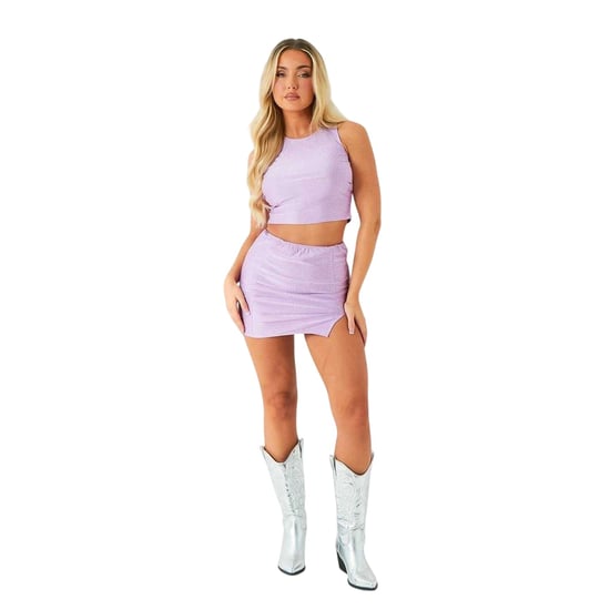 Missy Empire - "Hot Fix Disco" Minirock für Damen (Flieder) - Image 1
