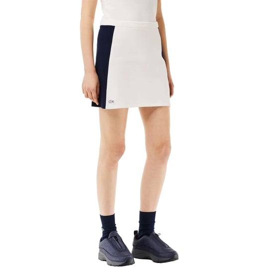 Lacoste - Minirock für Damen, Piqué (Weiß/Marine) - Image 1
