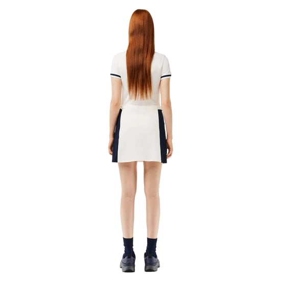 Lacoste - Minirock für Damen, Piqué (Weiß/Marine) - Image 3