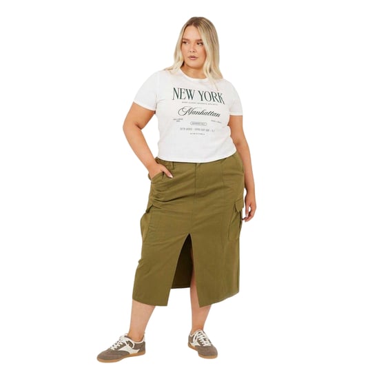 Brave Soul - Cargorock für Damen, Denim, Plus (Khakigrün) - Image 1