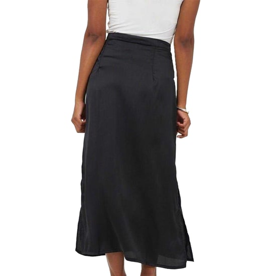 Brave Soul - Midirock für Damen, Seitenschlitz, Satin (Schwarz) - Image 3