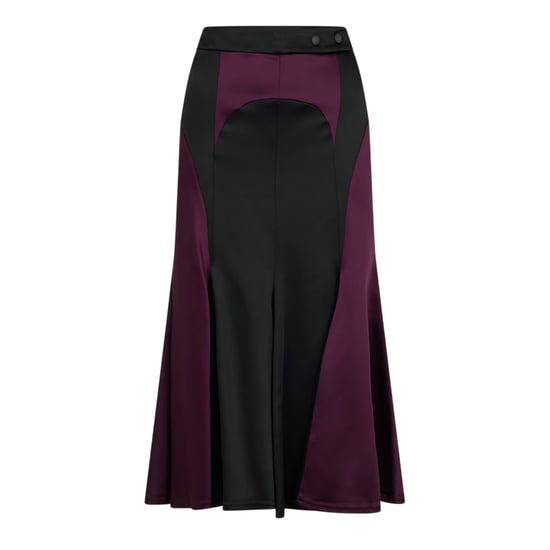 Off White - Midirock für Damen, Satin, Regulär (Schwarz/Burgunderrot) - Image 1