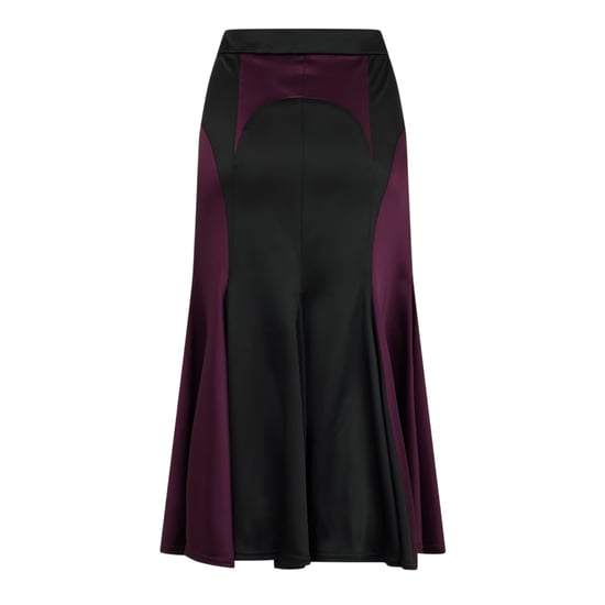 Off White - Midirock für Damen, Satin, Regulär (Schwarz/Burgunderrot) - Image 2