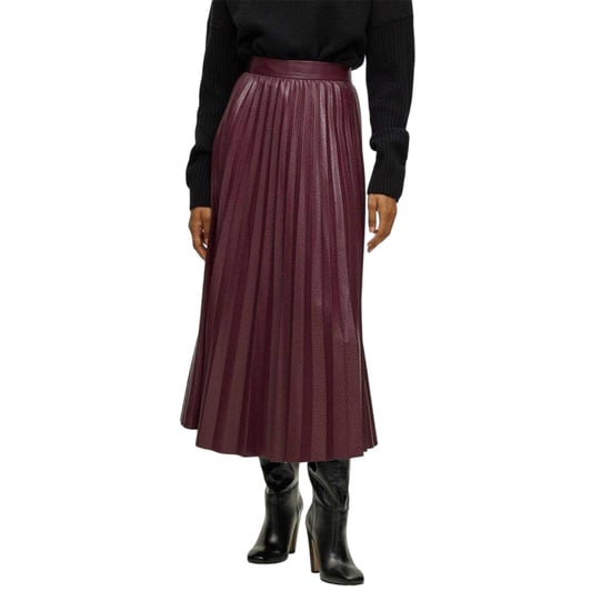 Boss - "Veplika" Midirock für Damen, Mit Falten, Kunststoff (Rot) - Image 4