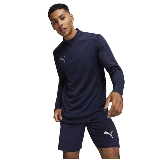 Puma - "TeamFinal" Fleece-Oberteil für Herren, mit kurzem Reißverschluss, Training (Marine) - Image 4