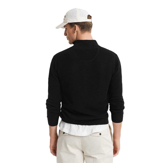 Gant - Pullover für Herren, mit halbem Reißverschluss, Piqué (Schwarz) - Image 2