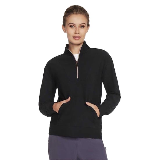 Skechers - "GoLuxe" Sweatshirt für Damen, mit kurzem Reißverschluss, gerippt (Schwarz) - Image 2