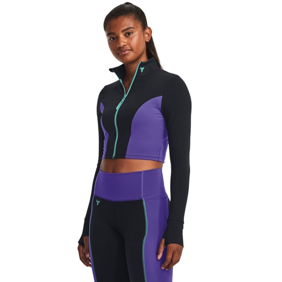 Under Armour - "Project Rock" Jacke für Damen, kurz geschnitten, Fitnessstudio (Violett/Schwarz) - Image 2