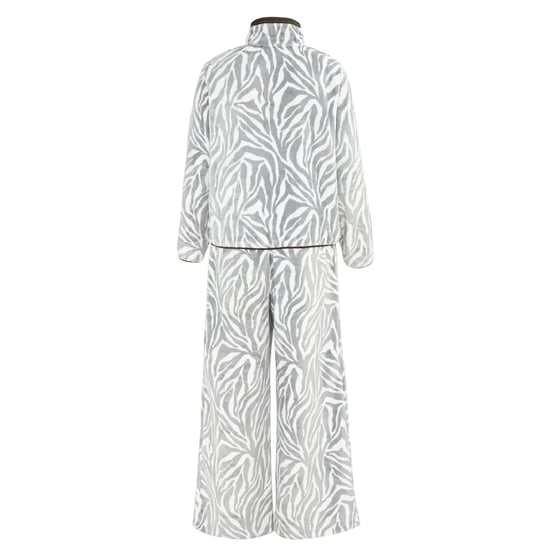 Biba - Loungewear Set für Damen, Weiter Stehkragen, Fleece (Weiß/Schwarz) - Image 2