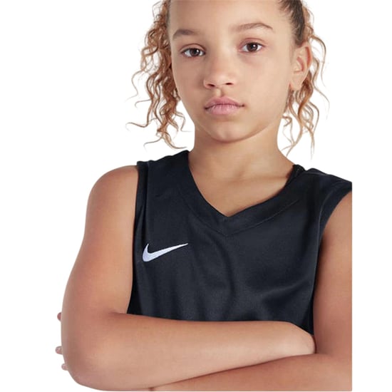 Nike - Basketball-Trikot für Kinder, V-Ausschnitt, Ärmellos (Schwarz/Weiß) - Image 3