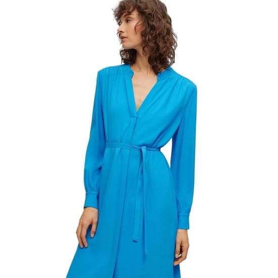Boss - "Dibanorah" Midi Hemd Kleid für Damen, Hals Kerbe, Langärmlig (Leuchtendes Blau) - Image 3