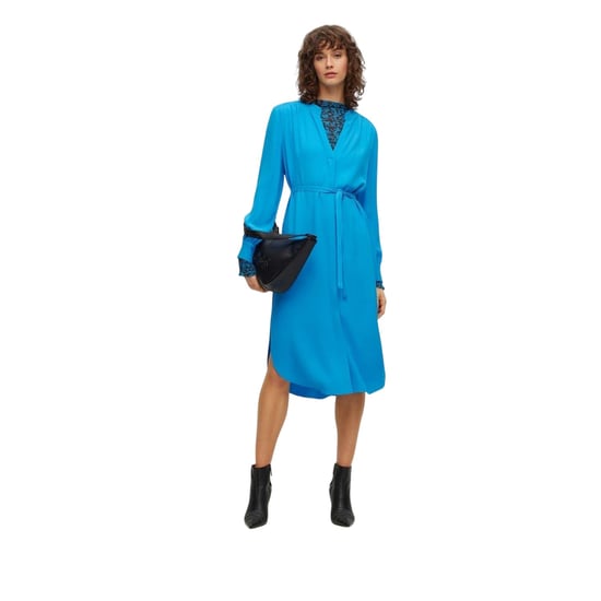 Boss - "Dibanorah" Midi Hemd Kleid für Damen, Hals Kerbe, Langärmlig (Leuchtendes Blau) - Image 4