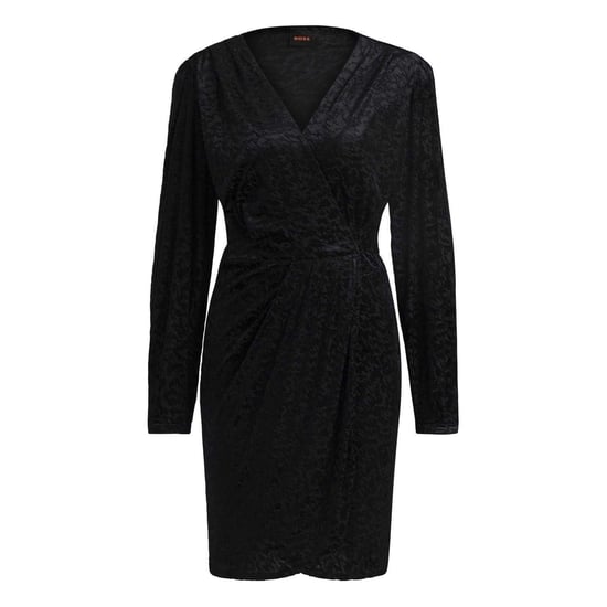 Boss - "Edevoras" Wickelkleid für Damen, V-Ausschnitt, Langärmlig (Schwarz) - Image 1